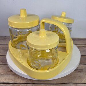 Vintage Glasco Round The Clock Baby Nursery Dresser Set Jars